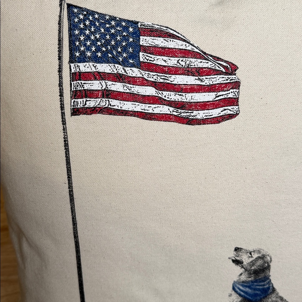 Patriotic golden retriever Print Throw Pillow - Picture 11 of 11